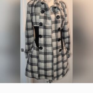 Plaid Double-Breasted Women's Coat